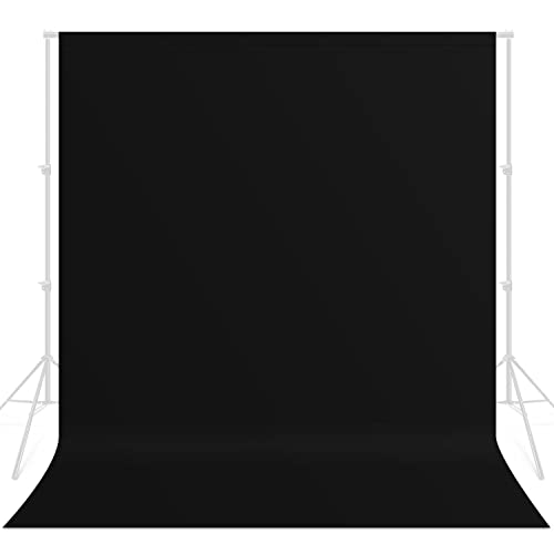 LimoStudio 10' x 20' (W x H) Photo Video Studio Seamless Solid Black Screen Muslin Backdrop Photo Studio Background, AGG1601