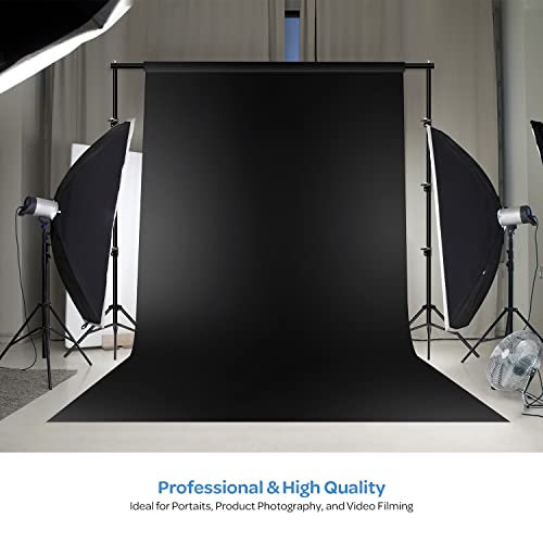 LimoStudio 10' x 20' (W x H) Photo Video Studio Seamless Solid Black Screen Muslin Backdrop Photo Studio Background, AGG1601