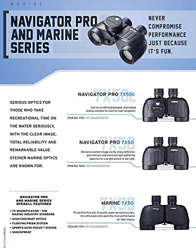 Steiner Marine Binoculars for Adults and Kids, 7x50 Binoculars for Bird Watching, Hunting, Outdoor Sports, Wildlife Sightseeing and Concerts - Quality Performance Water-Going Optics , Black