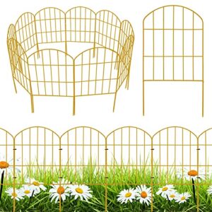decorative garden fence panel border 10 pack,garden fencing for yard outdoor, no dig fence for dogs metal small garden fence animal barrier (10ft)