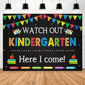 aperturee kindergarten back to school backdrop 7x5ft watch out here i come first day of school preschool photography background kids classroom party decoration supplies banner photo booth studio prop