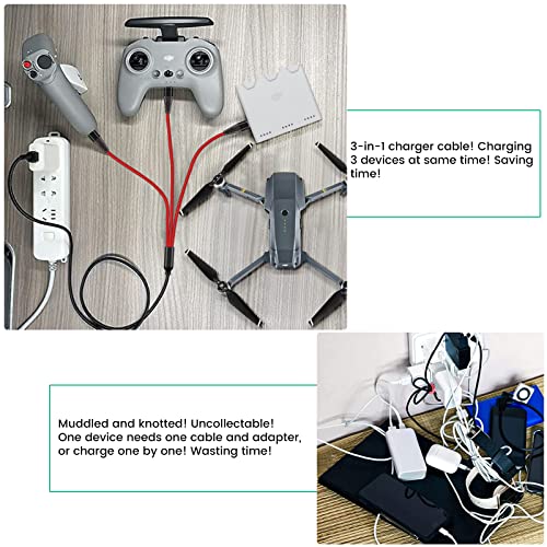 Charger for DJI Mini 3 Pro, Mavic 3, Air 2S, Avata Drone, 3-in-1 3A Fast Charging Cable USB C Cord with Adapter for DJI FPV Remote Controller Motion Controller Battery Accessories, 4ft