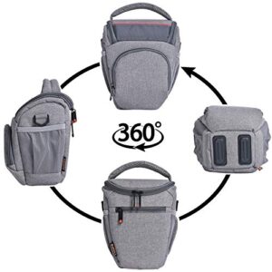 FOSOTO Compact DSLR Camera Bag Shoulder Crossbody Case Compatible for Canon EOS Rebel T6 T7 T8i T100 SL3 XTi 4000D 2000D Nikon D5600 D3400 D3500 Pentax K-70 Olympus E-M10 with Waterproof Rain Cover