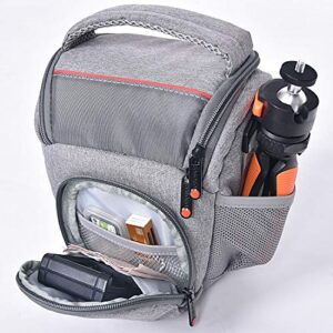 FOSOTO Compact DSLR Camera Bag Shoulder Crossbody Case Compatible for Canon EOS Rebel T6 T7 T8i T100 SL3 XTi 4000D 2000D Nikon D5600 D3400 D3500 Pentax K-70 Olympus E-M10 with Waterproof Rain Cover