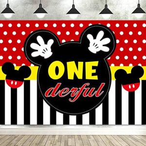 7×5 ft mickey first birthday photography backdrop mickey inspired onederful photo background mouse 1st birthday baby shower party supplies photo studio props decorations banners