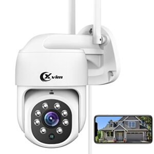 xvim security camera outdoor, 3mp wireless wifi camera with night vision, motion detection, waterproof, 2-way audio