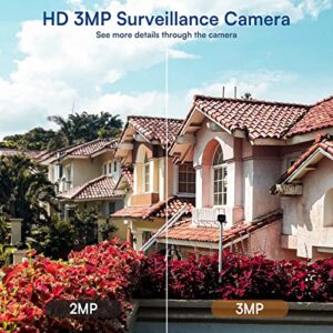 XVIM Security Camera Outdoor, 3MP Wireless WiFi Camera with Night Vision, Motion Detection, Waterproof, 2-Way Audio