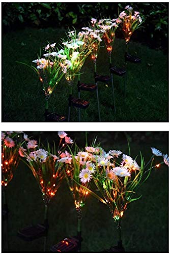 AMZSTAR Solar Lawn Light Flower Light 2 Pack 28LED Daisy Solar Garden Light,Outdoor Decoration Stake Lights,Waterproof Solar Landscape Light Statue lamp Garden Stakes Decorative,Lawn (White)