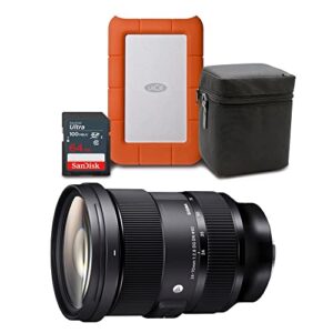 sigma 24-70mm f/2.8 dg dn art zoom full frame compatible with sony e-mount lens with lacie rugged mini 1tb hard drive and 64gb sd card bundle (3 items)