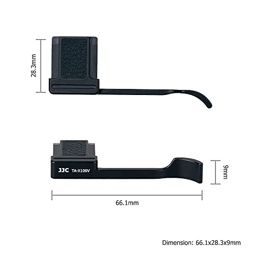 JJC Deluxe Metal Thumb Up Grip for Fujifilm Fuji X-E4 XE4 X-E3 XE3 X100V X100F X100T Thumb Rest Support/Black