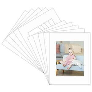 golden state art, pack of 10 11×14 white picture mats with white core bevel cut for 8×10 pictures