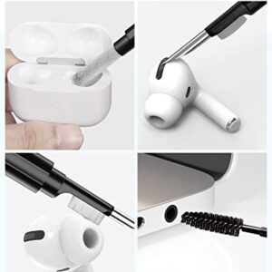 [8 in 1] Cleaner Kit for Airpod,Supfine Airpods Pro Cleaning Pen with Brush,Multi-Function Cleaner Kit for Earbuds,Earphone,iPod,Keyboard,iPhone,ipad,Laptop(Black)