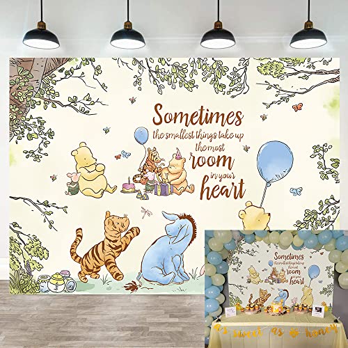 Classic Bear and Friends Photography Backdrop Newborn Baby Shower Decoration Background Boys Girls Birthday Party Backdrop Studio Props 7x5ft