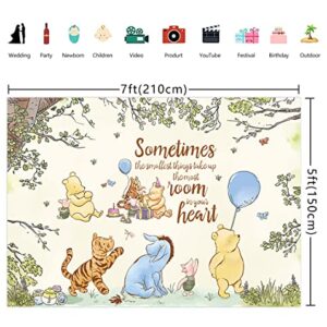 Classic Bear and Friends Photography Backdrop Newborn Baby Shower Decoration Background Boys Girls Birthday Party Backdrop Studio Props 7x5ft