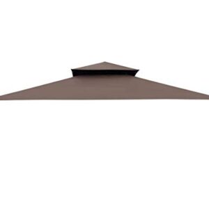 APEX GARDEN Replacement Canopy Top CAN ONLY FIT for Model #L-GZ238PST-11 8' X 5’ Bamboo Look BBQ Grill Gazebo (Canopy Top Only) (Brown)