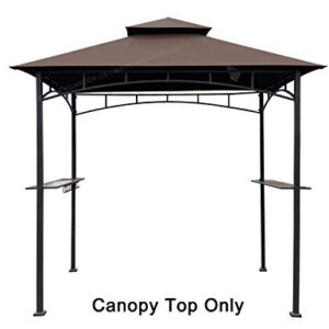 APEX GARDEN Replacement Canopy Top CAN ONLY FIT for Model #L-GZ238PST-11 8' X 5’ Bamboo Look BBQ Grill Gazebo (Canopy Top Only) (Brown)