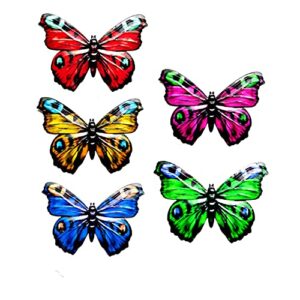 metal butterfly outdoor decor – 5 pack wall art decorations hanging for patio, fence, garden, yard, handmade gift for kids