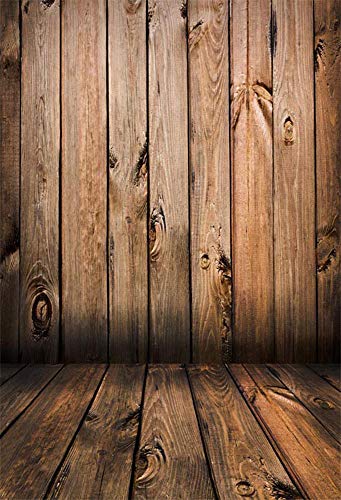 MEHOFOTO Vintage Rustic Dark Brown Wood Photo Studio Booth Backdrop Props Vinyl Newborn Baby Photoshoot Portrait Background for Photography 5x7ft