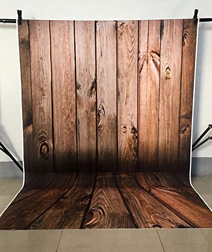 MEHOFOTO Vintage Rustic Dark Brown Wood Photo Studio Booth Backdrop Props Vinyl Newborn Baby Photoshoot Portrait Background for Photography 5x7ft