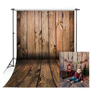 MEHOFOTO Vintage Rustic Dark Brown Wood Photo Studio Booth Backdrop Props Vinyl Newborn Baby Photoshoot Portrait Background for Photography 5x7ft