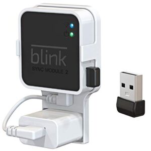 64gb usb flash drive and outlet mount for blink sync module 2, save space and easy move mount bracket holder for blink outdoor indoor security camera system, without messy wires or screws