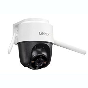 Lorex 2K Pan-Tilt Indoor/Outdoor WiFi Security Camera with 32GB MicroSD Card, Auto-Tracking, Color Night Vision, Person Detection, and Warning Light/Siren