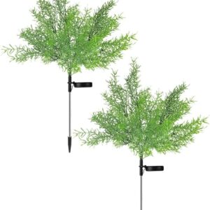 Solar Garden Lights Solar Garden Light Tree Outdoor: Garden Patio Yard and Decorative Sun Flickering Tree Led Stake Light Flower for 2 Pieces