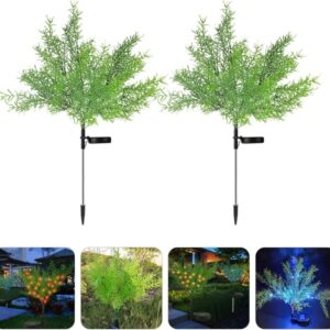 Solar Garden Lights Solar Garden Light Tree Outdoor: Garden Patio Yard and Decorative Sun Flickering Tree Led Stake Light Flower for 2 Pieces