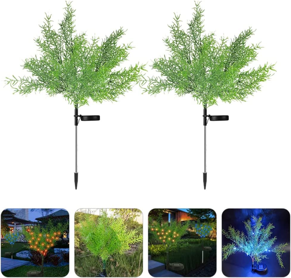 Solar Garden Lights Solar Garden Light Tree Outdoor: Garden Patio Yard and Decorative Sun Flickering Tree Led Stake Light Flower for 2 Pieces