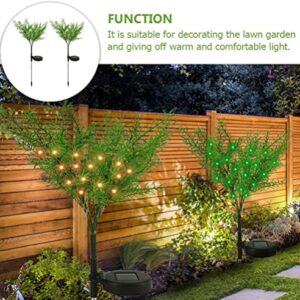 Solar Garden Lights Solar Garden Light Tree Outdoor: Garden Patio Yard and Decorative Sun Flickering Tree Led Stake Light Flower for 2 Pieces