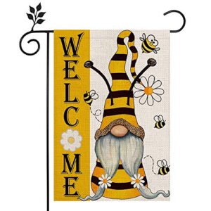 crowned beauty summer gnome garden flag 12×18 inch double sided welcome vertical yard outdoor decoration