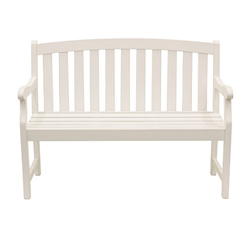 Decor Therapy Marley 2-Seat Outdoor Bench, White