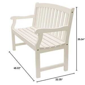 Decor Therapy Marley 2-Seat Outdoor Bench, White