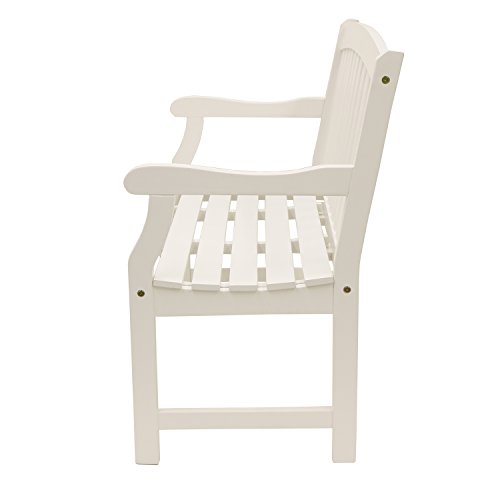 Decor Therapy Marley 2-Seat Outdoor Bench, White