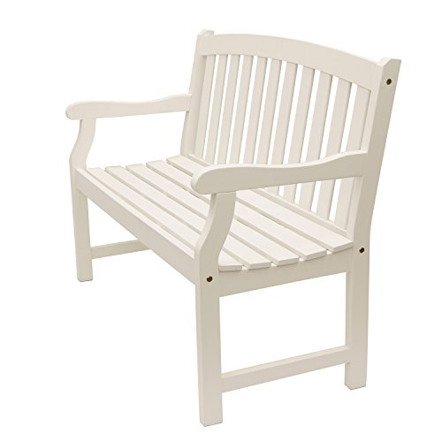 Decor Therapy Marley 2-Seat Outdoor Bench, White