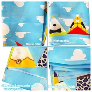 Toy Inspired Story Backdrop Blue Sky White Clouds Backdrops You've Got A Friend in Me Cartoon Story Backdrop for Boys Girls Bday Party Supplies Decorations Background-5x3.3ft