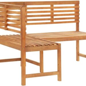 vidaXL Solid Acacia Wood Patio Corner Bench Garden Outdoor Terrace Yard Balcony Furniture Wooden Modern Lounge Bench Seating Seat 55.1"