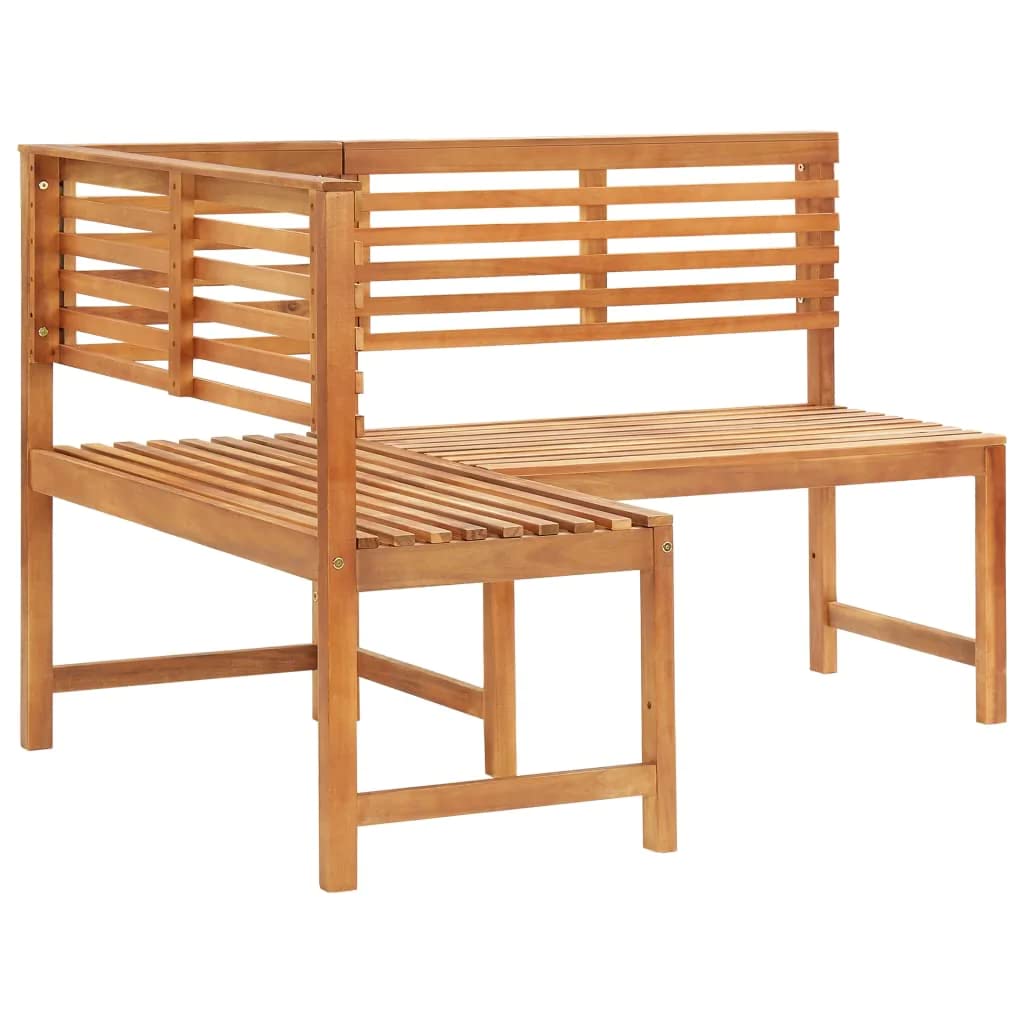 vidaXL Solid Acacia Wood Patio Corner Bench Garden Outdoor Terrace Yard Balcony Furniture Wooden Modern Lounge Bench Seating Seat 55.1"