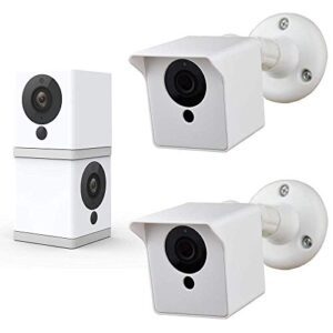 wyze camera outdoor mount for wyze cam v2,wyze mount with weather proof for wyze cam outdoor or indoor use[wyze camera not included] – white,2pack