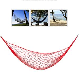 portable camping hammock nylon mesh rope hanging bed outdoor garden hanging mesh net sleeping bed chair swing for hiking camping travel sports beach yard relaxing (red)
