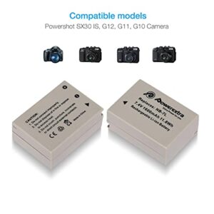 Powerextra 2-Pack Replacement NB-7L 1600mAh 7.4V Battery and Charger for Canon PowerShot G10 G11 G12 SX30 is Digital Camera