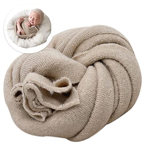 Newborn Posing Wrap Newborn Photography Props Soft Stretch Knit Blanket Handmade Wrap for Baby Boys Girls Photoshoot