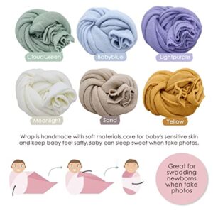 Newborn Posing Wrap Newborn Photography Props Soft Stretch Knit Blanket Handmade Wrap for Baby Boys Girls Photoshoot