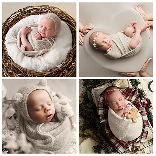 Newborn Posing Wrap Newborn Photography Props Soft Stretch Knit Blanket Handmade Wrap for Baby Boys Girls Photoshoot