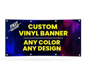 custom banner printing, vinyl banners any size banners, outdoor, printed banner event business party newborn baby kids, birthday party, large custom vinyl banner for party decoration (2’x4′)