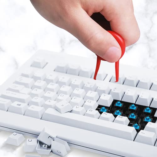 Keyboard Cleaner 5 in 1 Multi-Function Cleaning Soft Brush Airpod Cleaner Kit,Computer/Laptop Cleaner with Keycap Puller, for Bluetooth Earphones Lego Laptop Airpods Pro Camera Lens Electronics (Red)