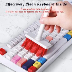 Keyboard Cleaner 5 in 1 Multi-Function Cleaning Soft Brush Airpod Cleaner Kit,Computer/Laptop Cleaner with Keycap Puller, for Bluetooth Earphones Lego Laptop Airpods Pro Camera Lens Electronics (Red)