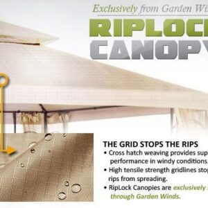 Garden Winds Replacement Canopy Top Cover for Sears Bay Window Gazebo - Riplock 350 - Beige