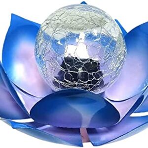 JFRISING Solar Light Outdoor Metal Glass Flower Decorative Waterproof Garden Light LED Lotus Flower Table Lamp