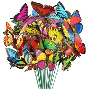 augshy 75 pcs butterfly decoration stakes waterproof garden butterfly wing width 3.5in ornaments for indoor/outdoor christmas yard decor